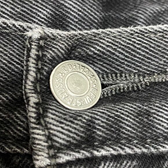 Levis 505 Jeans Mens 34x30 (Tag 34x32) Black Denim Straight Grunge Skater Y2K - Picture 9 of 13